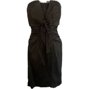 Y2K Vintage Cache Prom Dress with Bow and Ruching Size 4